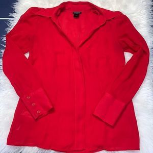 Ann Taylor size 2 Red Button Up Blouse